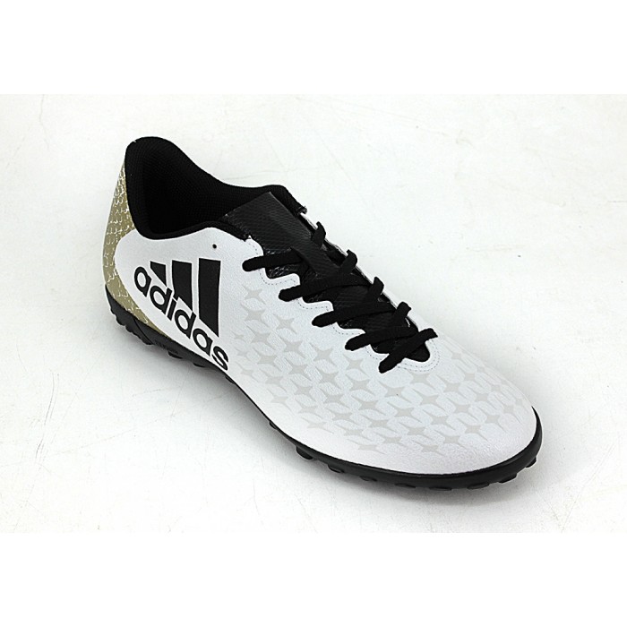 botines adidas blancos y dorados